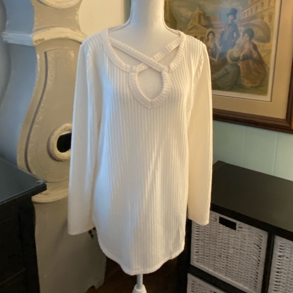Maurices waffle print long sleeve top